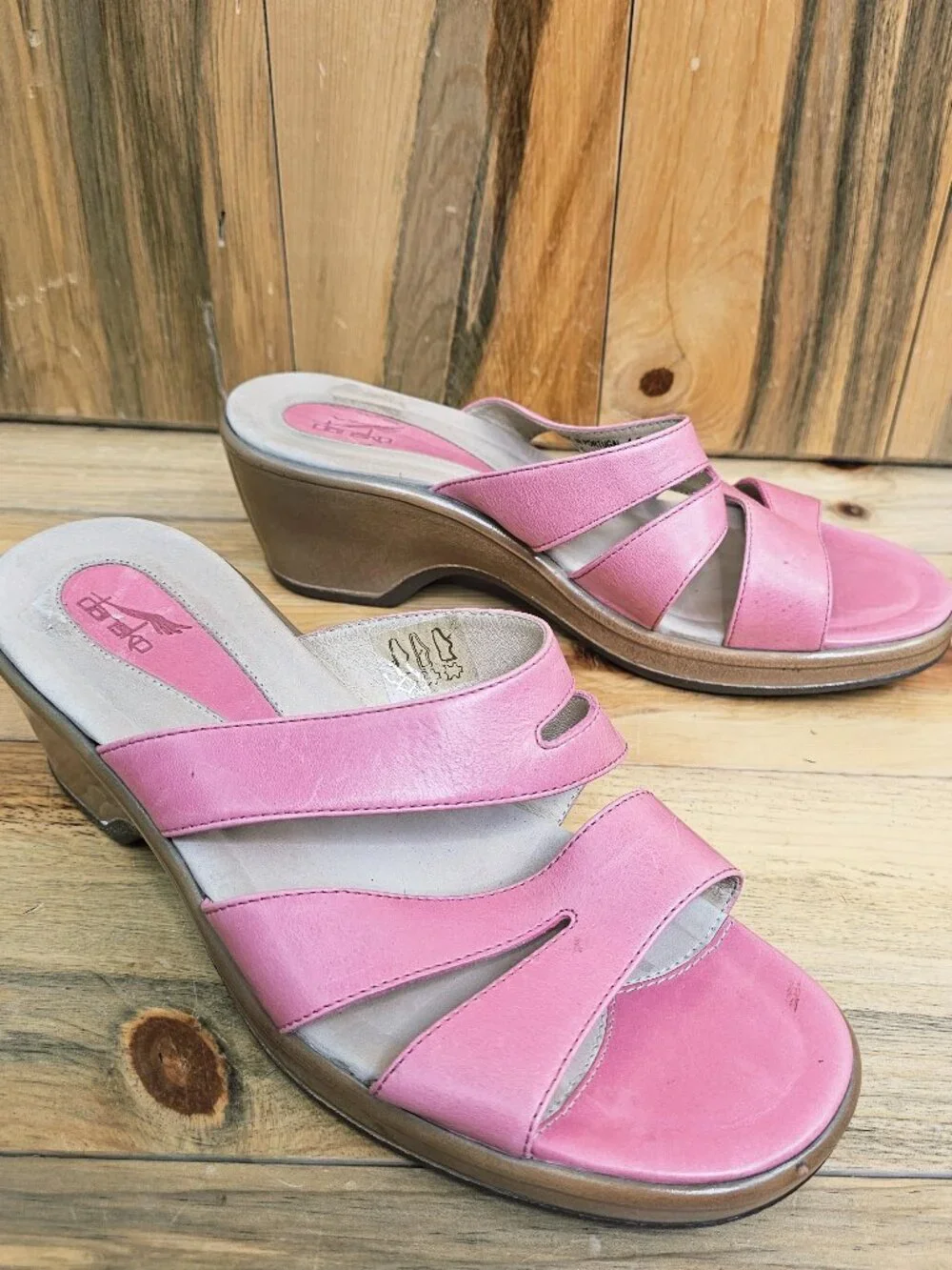 Dansko Pink Leather Sandals - Picture 2 of 6